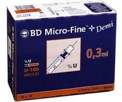 Insulinspr. BD MicroFine m. Kanüle U100 /0,3ml VE 100