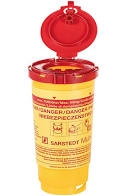 Kanülenabwurfbecher m. Deckel 0,5 ltr. VE 1