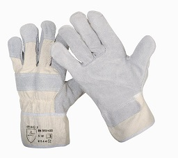 Arbeitshandschuhe Rindsleder grau/weiß VE 1