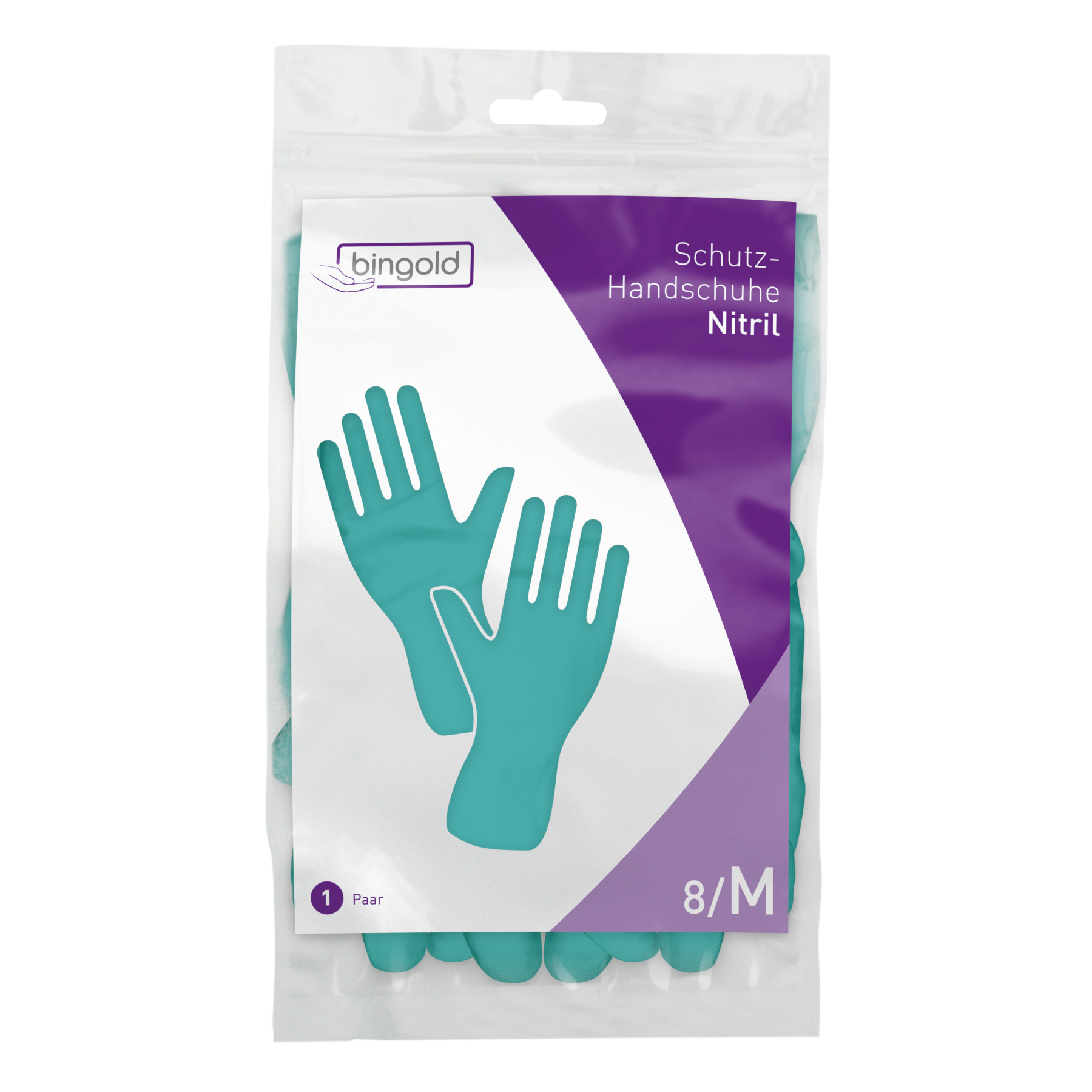 BINGOLD Chemikalienschutzhandschuh Nitril, grün, Gr. M, 1 Paar VE 1