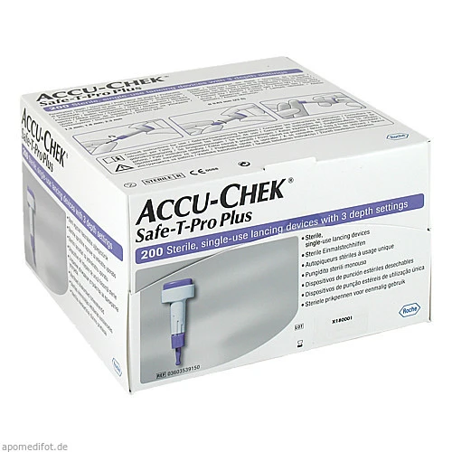 Accu Chek Safe-T-Pro Plus Stechhilfe 23G (3 Einstechtiefen) VE 200